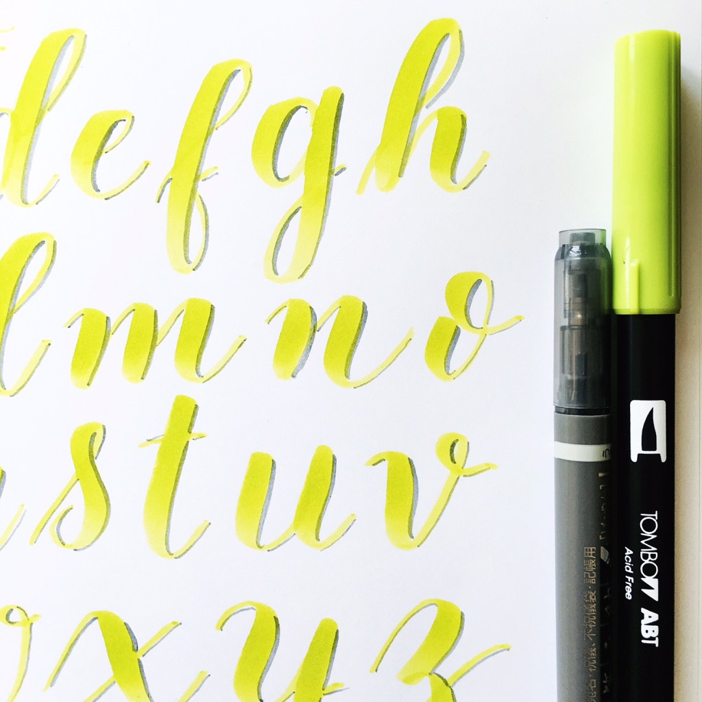 Brush Lettering Alphabet with the Tombow Dual Brush and Fude Twin Tip @kellycreates @tombowusa #brushlettering #lettering #alphabet #learn #calligraphy