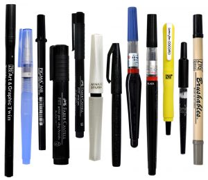 An excellent sample set of all kinds of brush pens! Must have them all. From Paper and Ink Arts online store.