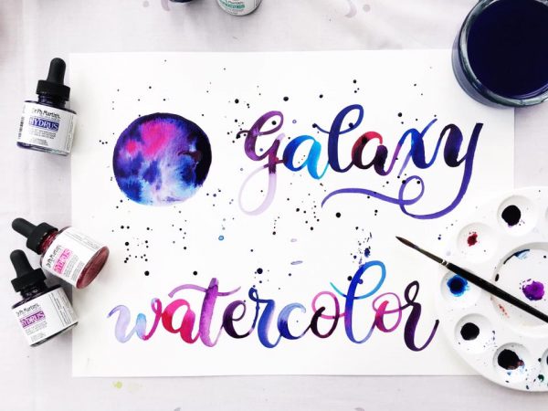 Gorgeous galaxy watercolor effect and an awesome video tutorial www.kellycreates.ca
