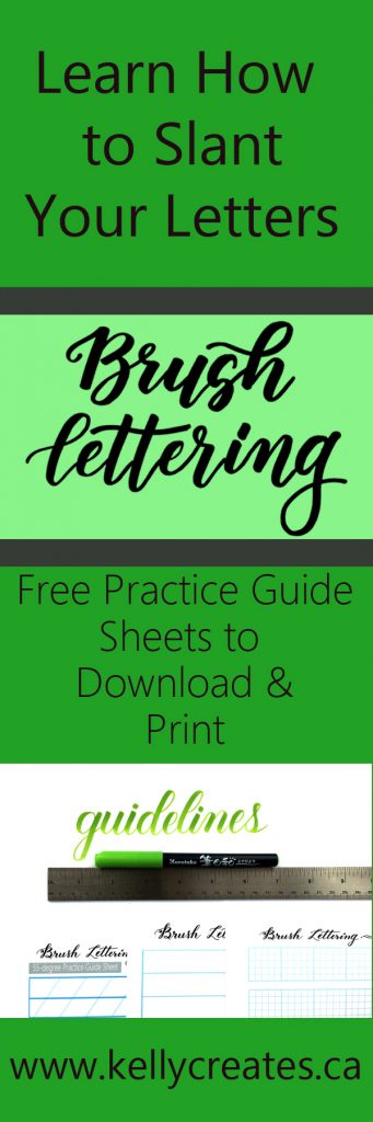 Learn how to slant letters when writing calligraphy with these FREE guide sheets from www.kellycreates.ca