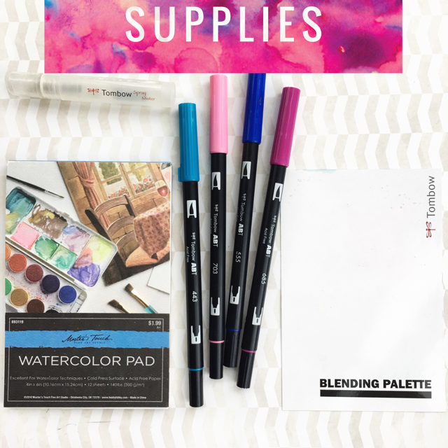 3 simple techniques to create watercolour backgrounds using Tombow Dual Brush pens for hand lettering, crafts, cards, and more www.kellycreates.ca