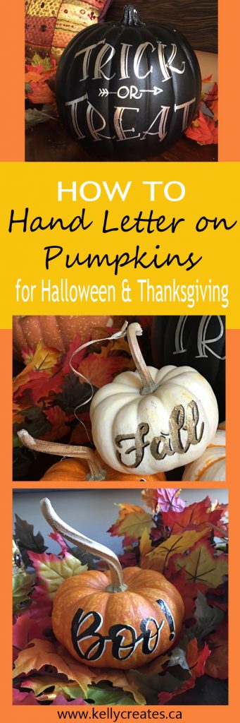 how to hand letter on pumpkins for halloween and thanksgiving party decorations