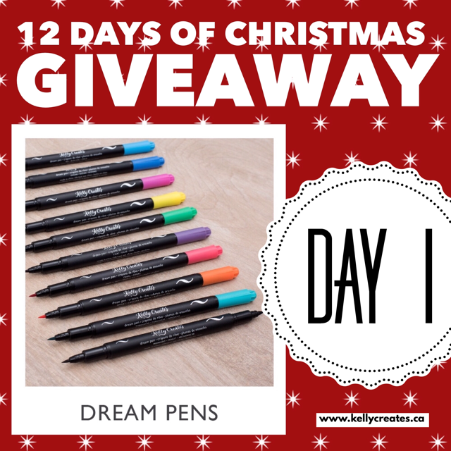 Win the NEW Kelly Creates calligraphy and lettering pens, paper pads, journals, stamps and more from American Crafts. Christmas Giveaway, 12 Days of Christmas, 