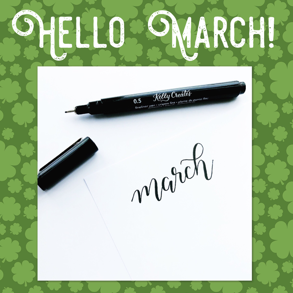 Love this faux calligraphy using Kelly Klapstein Fineliner Kelly Creates month of March 