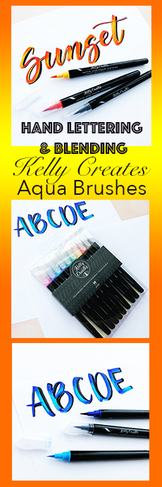 Learn cool 3D hand lettering techniques with Kelly Creates Aqua Brushes, calligraphy, lettering, 