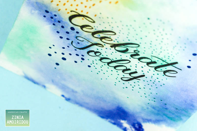 Use Kelly Creates word calligraphy stamps to trace and learn lettering with brush pens for cards and scrapbook layouts