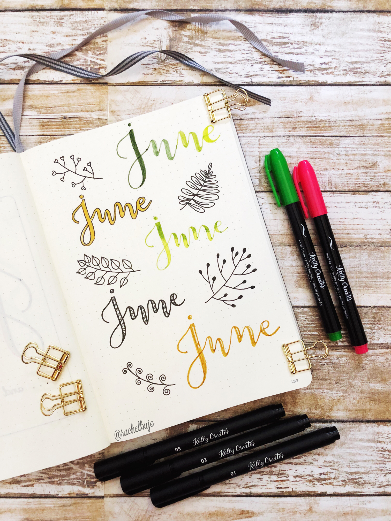 Fake Calligraphy in your Bullet Journal – Kelly Creates