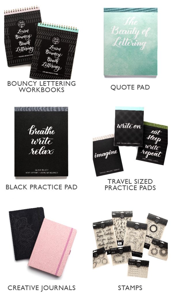 NEW Releases for Hand lettering calligraphy with Kelly Creates brand brush pens journals and more! www.kellycreates.ca