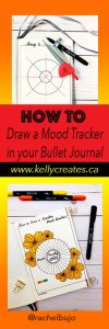 How to Draw a circle mood tracker with a compass and pretty floral bujo bullet journal tutorial www.kellycreates.ca
