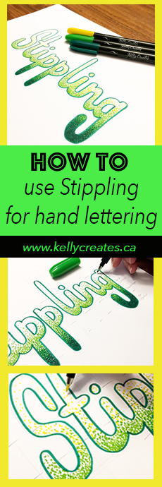Amazing tutorial for stippling gradient blending colour effects for hand lettering and design by Elizabeth Wise