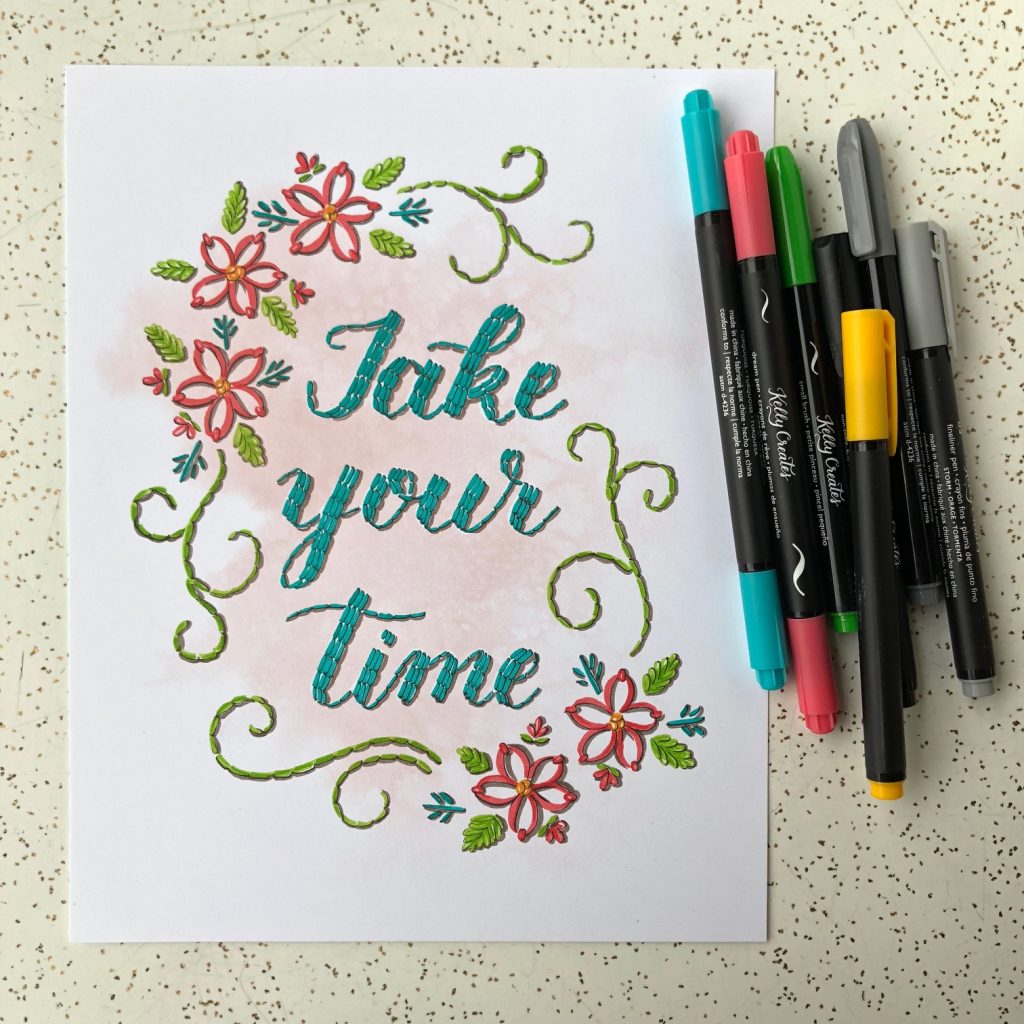 Learn how to write quotes with calligraphy and brush pens with this new Quote pad from kellycreatesstore.com tutorial by Bonnie Peters @diamondandwillow
