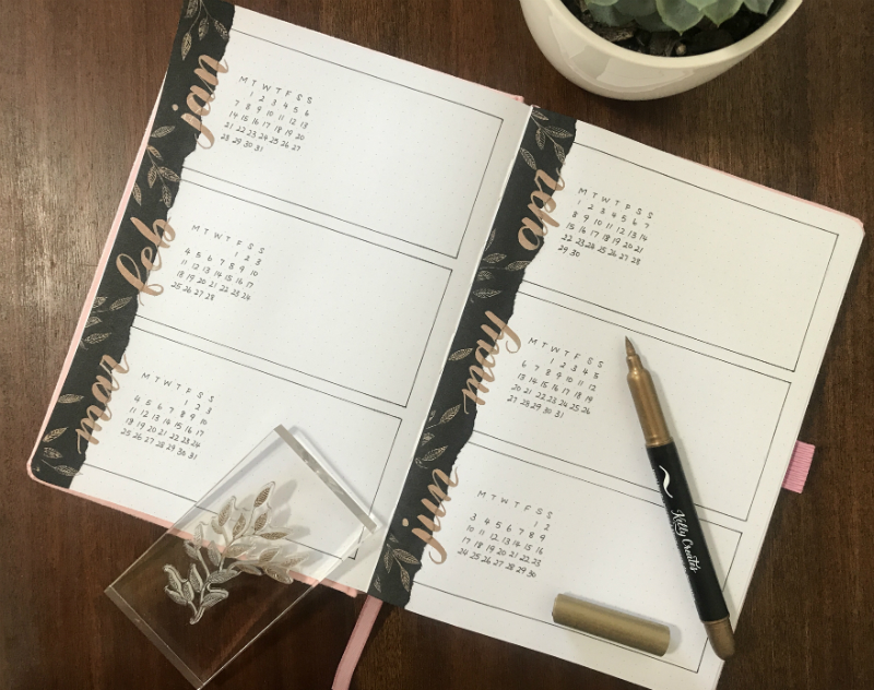 @littlemissrose shows an easy way to create a future log in your bujo bullet journal www.kellycreates.ca 