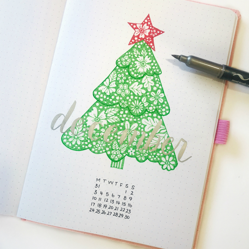 This amazing tutorial is perfect for my December bullet journal cover page! @littlemissrose www.kellycreates.ca 