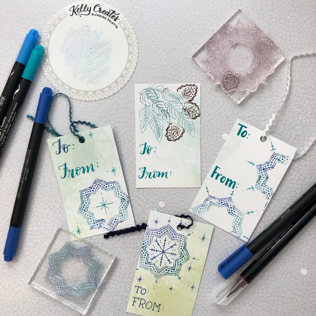 Really pretty gift tags and simple tutorial using stamps and hand lettering for any season by @diamondandwillow for kellycreates.ca