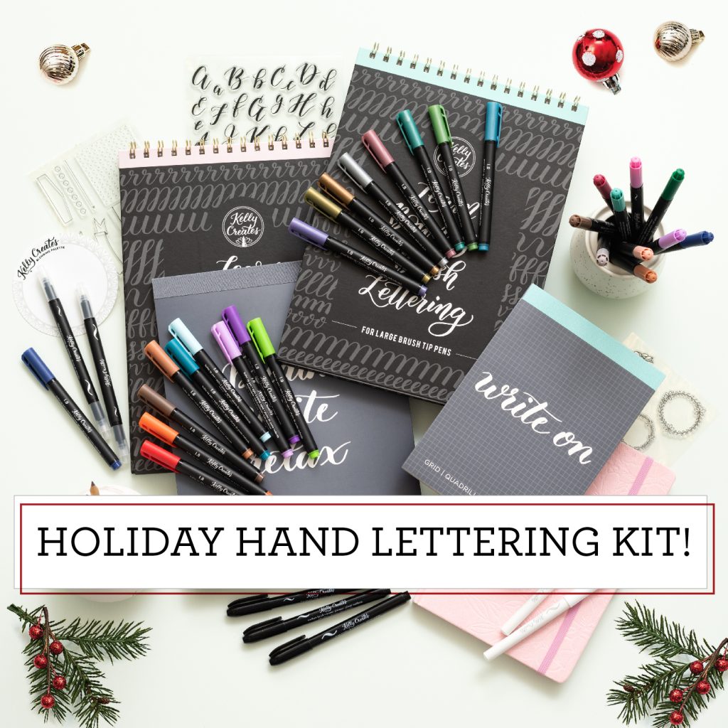 holiday hand lettering kit 50% off sale Christmas calligraphy pens, brush pens and workbooks and more! 