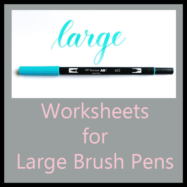 worksheets for large brush pens