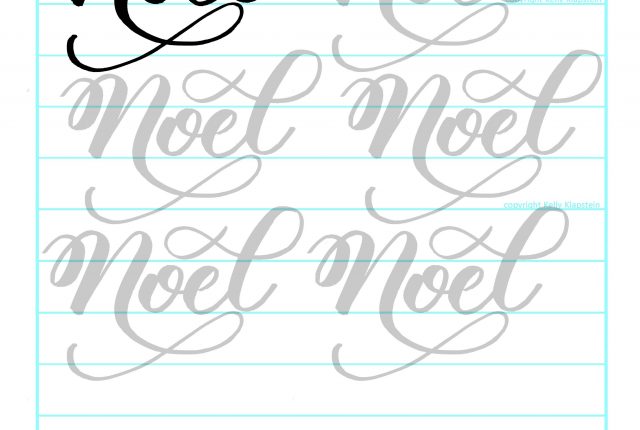 kelly creates FREE printable for practice brush lettering and calligraphy, for Christmas and holidays