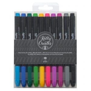 Love all the colours of these Kelly Creates Multicolor Small Brush tip pens. for calligraphy, cards, planners, journals, bujo, scrapbooking, card making