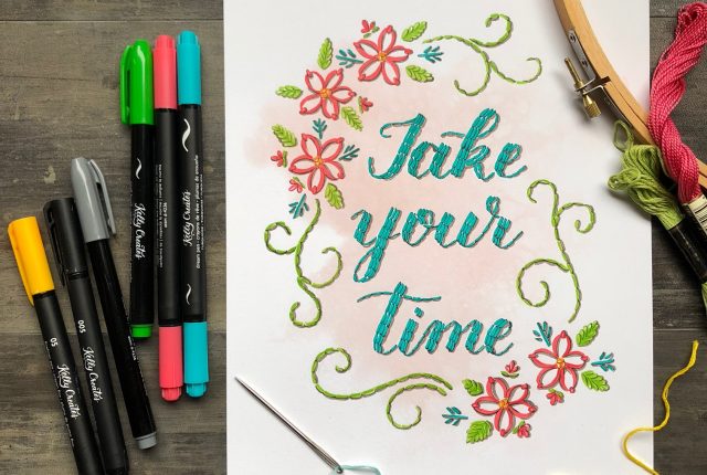 Learn how to write quotes with calligraphy and brush pens with this new Quote pad from kellycreatesstore.com tutorial by Bonnie Peters @diamondandwillow
