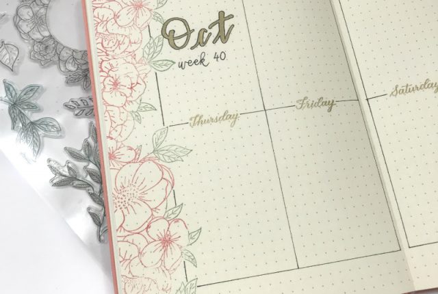 A wonderful tutorial on using stamps in a bujo for a bullet journal weekly layout design by @littlemissrose