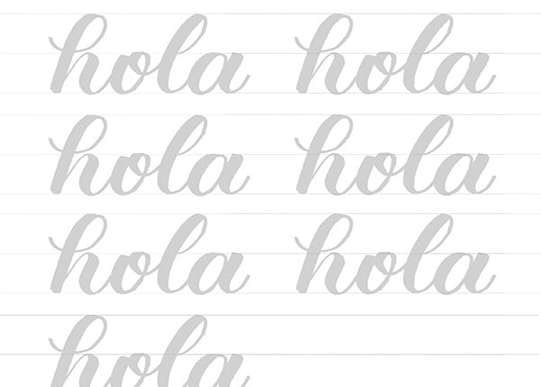 free worksheet practice page template guide to download and print for calligraphy, Spanish, English, alphabet, brush lettering, calligraphy