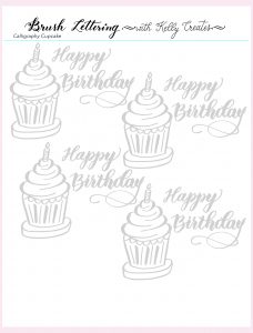 Feb 2019 freebie Kelly Creates birthday cupcake