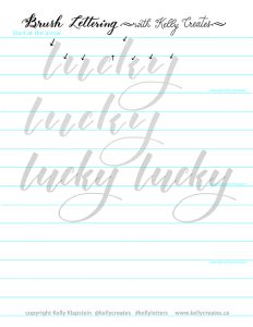 free worksheet download and printable for calligraphy practice with brush pens hand lettering