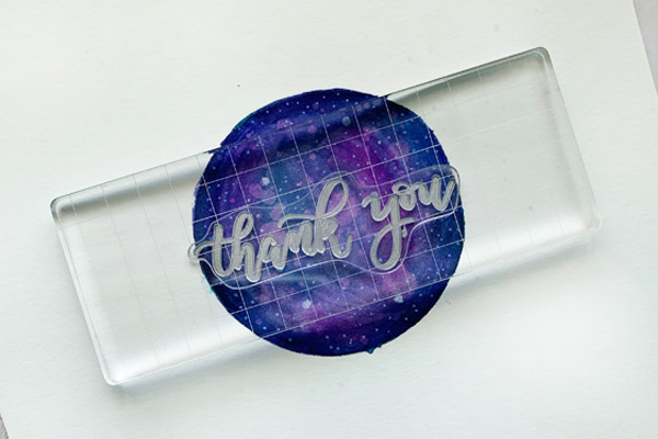Cool galaxy cards with stamping and hand lettering www.kellycreates.ca