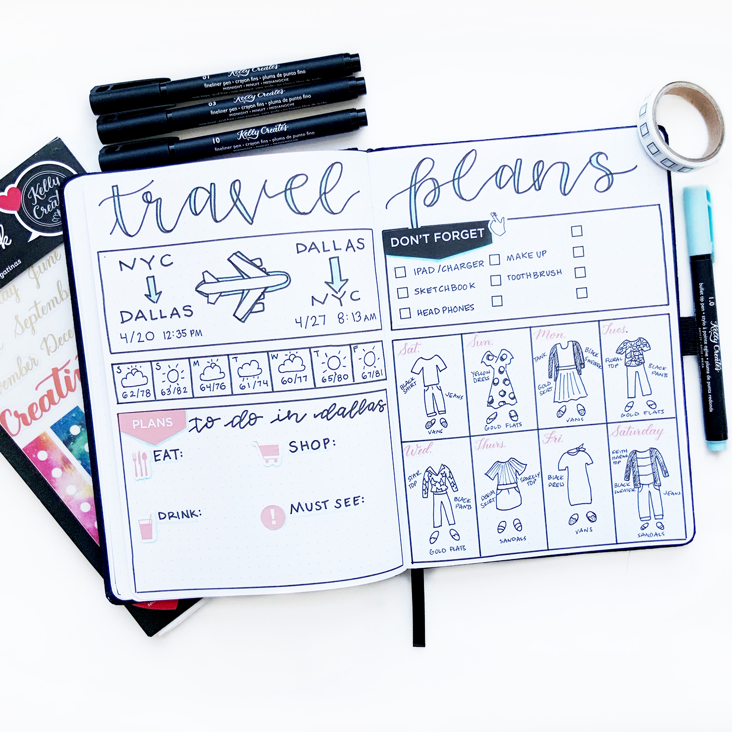 fun BUJO and planning kids Scandi Style Town Icon Planner and Decorative Stickers