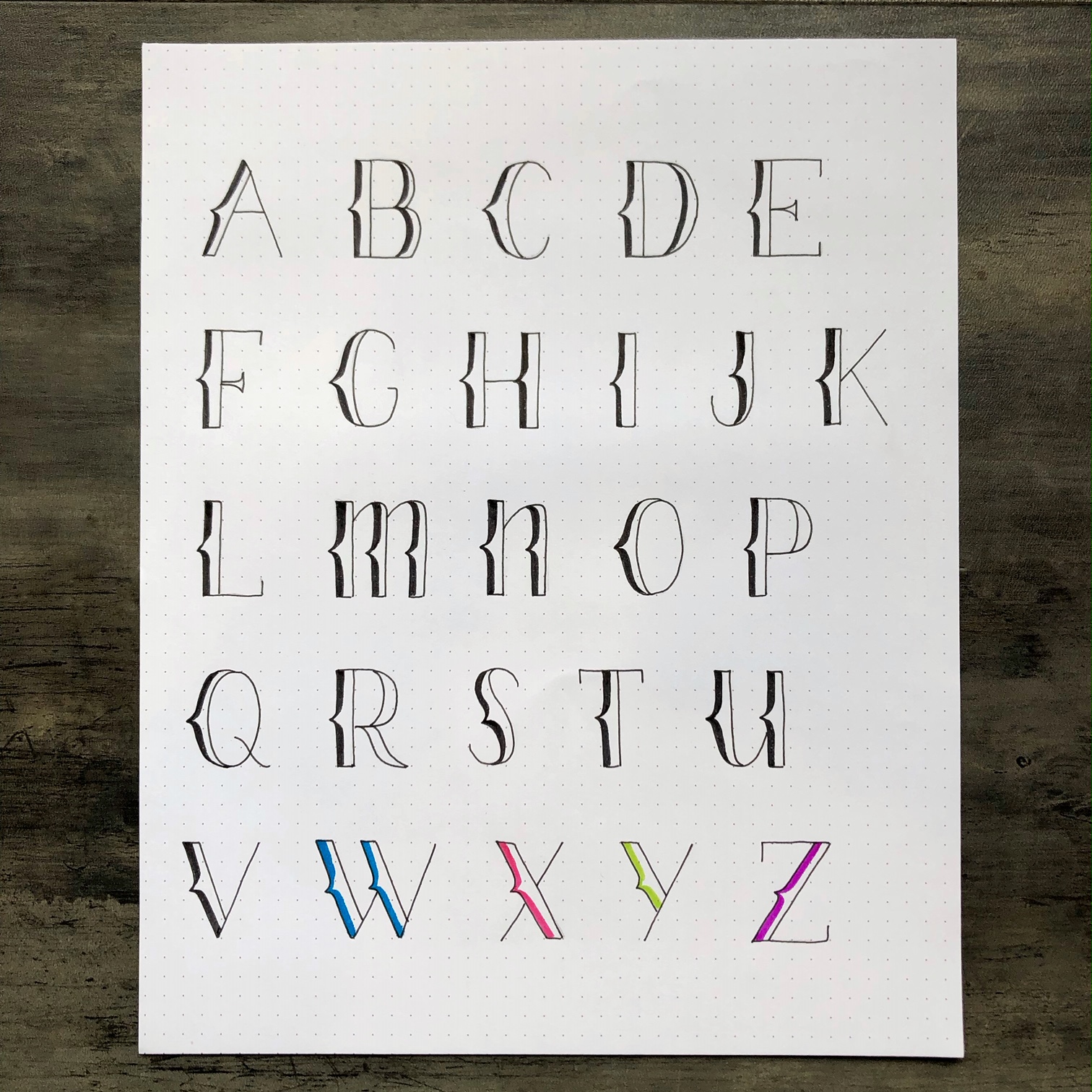 Easy Hand Lettered Alphabet Style to Practice – Kelly Creates