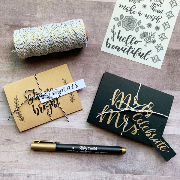 Awesome gift card holder tutorial with free template to follow! www.kellycreates.ca and hand lettering too