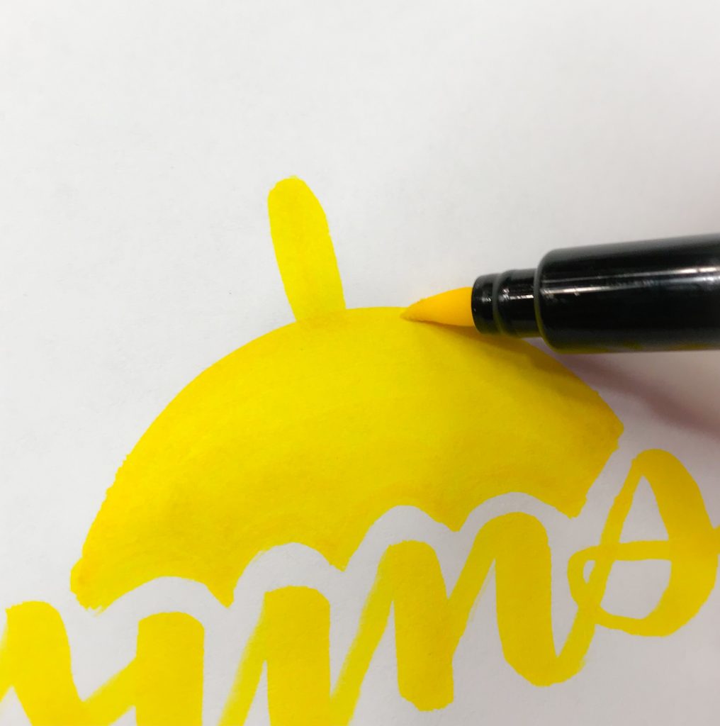 Love this 'Sunshine' hand lettering tutorial with outline technique so bright and happy www.kellycreates.ca