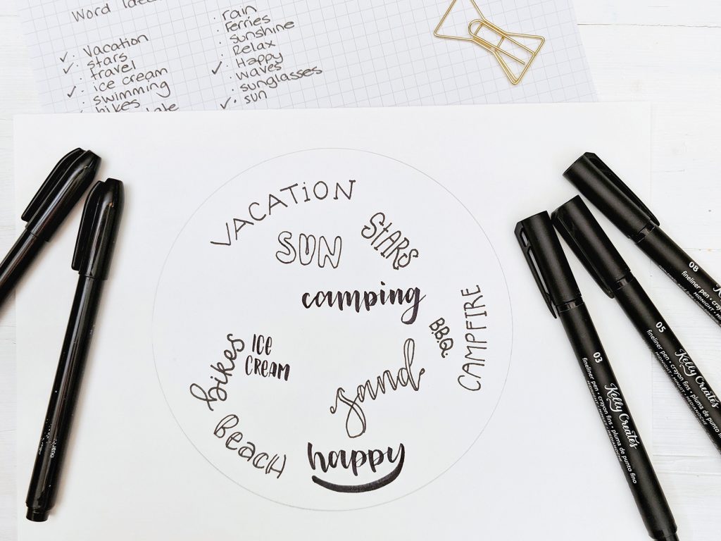 Amazing tutorial for lettering design circle of words www.kellycreates.ca