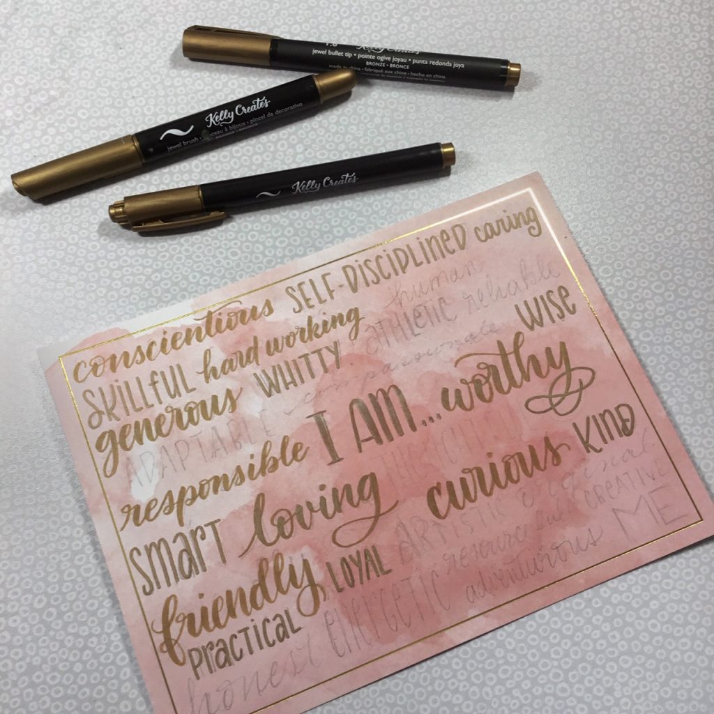 Beautiful hand lettered affirmations and inspirational words home decor project tutorial www.kellycreates.ca