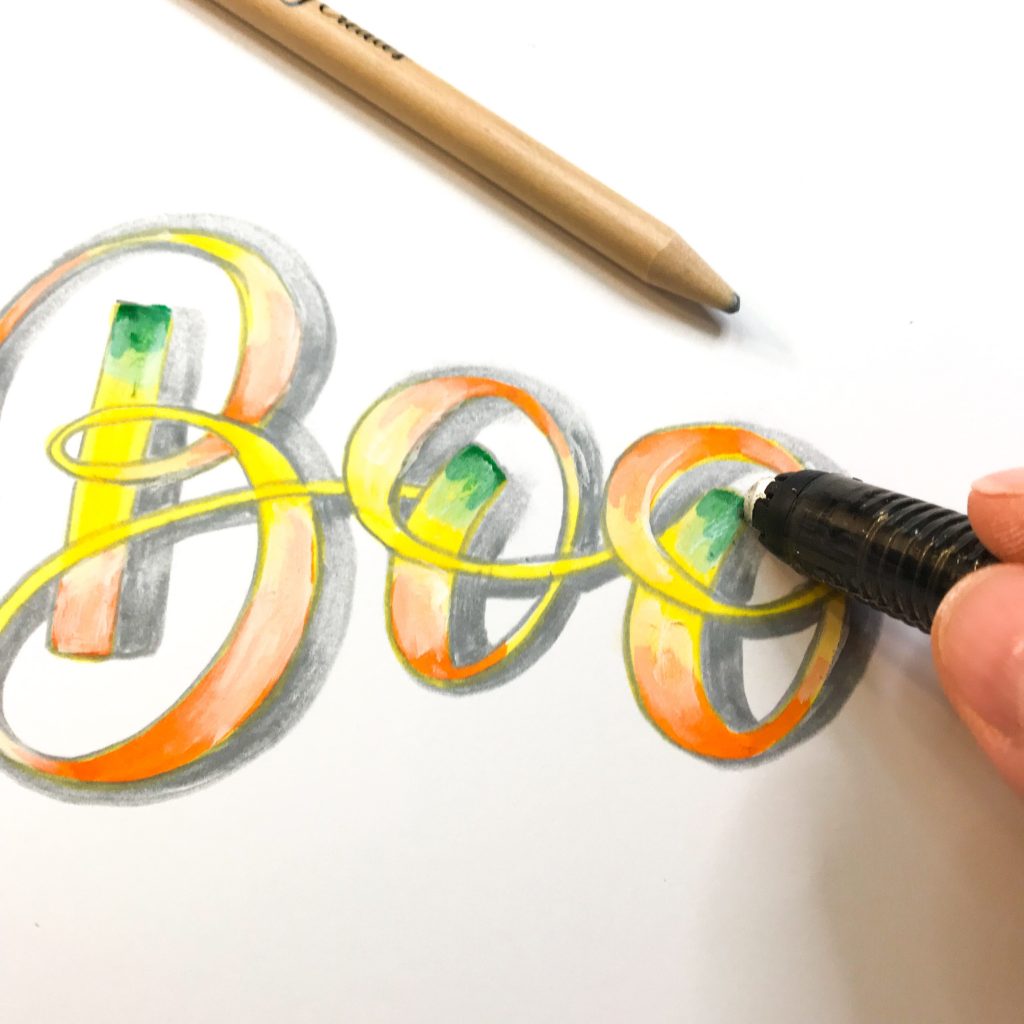 New blending techniques with brush pens and hand lettering www.kellycreates.ca