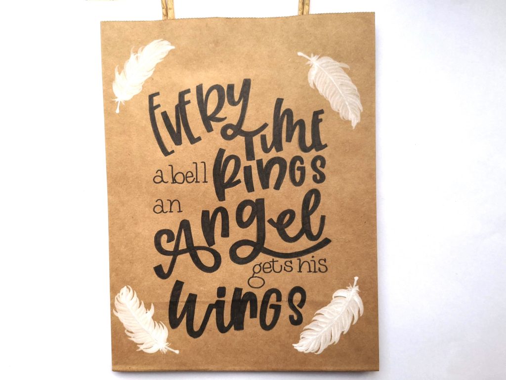Cool hand lettered gift bag tutorial www.kellycreates.ca