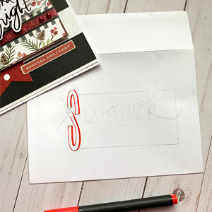 DIY Christmas holiday theme envelope art hand lettering gnomes and Santa www.kellycreates.ca