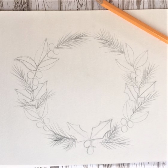 Beautiful tutorial for watercolor wreath and hand lettering www.kellycreates.ca