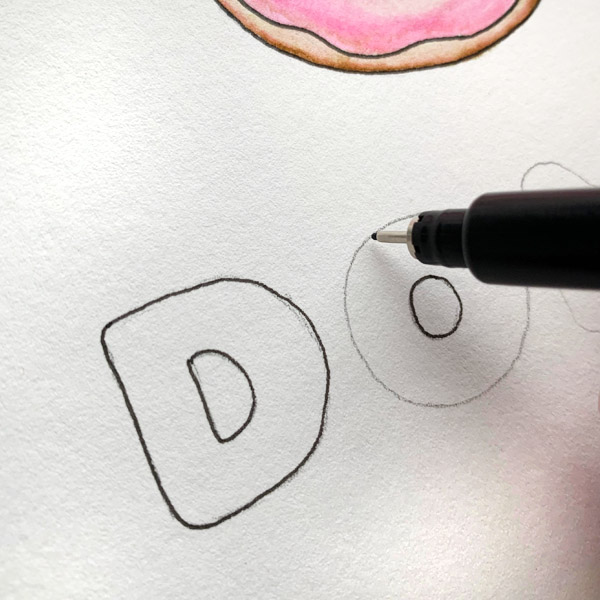 Make this SUPER cute donut card with sweet donut lettering! Full tutorial at www.kellycreates.ca