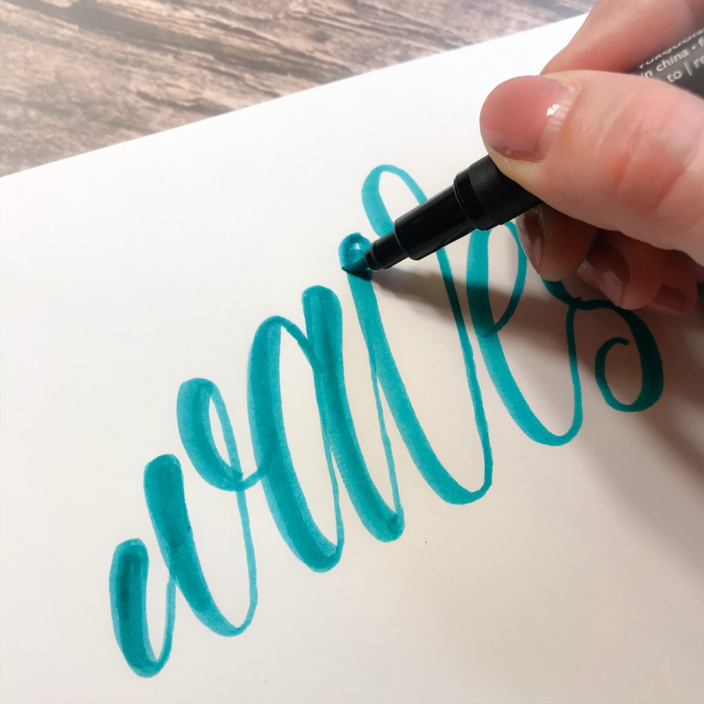 Cool Hand Lettering in a shape tutorial www.KellyCreates.ca