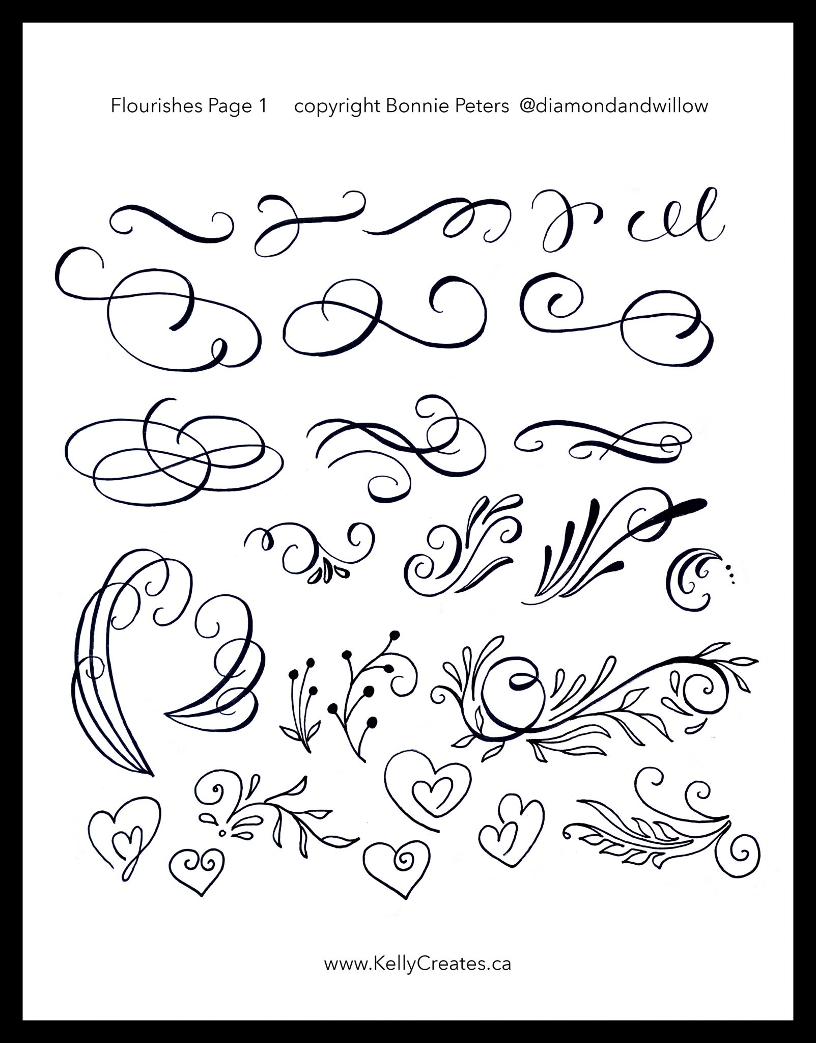 Flourishing Designs &amp; FREE Printable – Kelly Creates