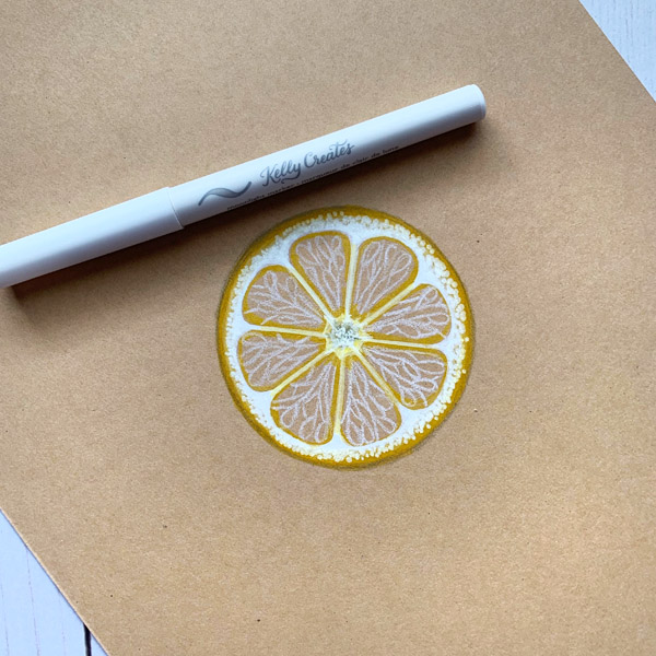 Draw and colour a lemon to make a cute card using markers and brush pens and coloring pencils www.kellycreates.ca