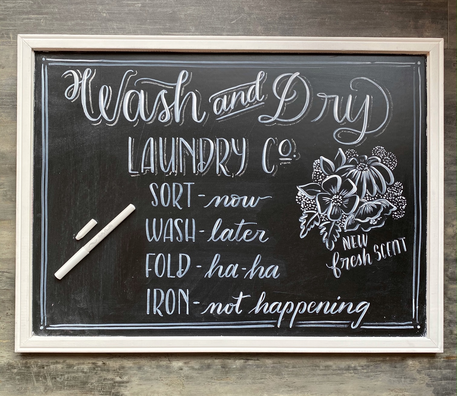 Chalkboard Lettering With a White Brush Pen – Kelly Creates