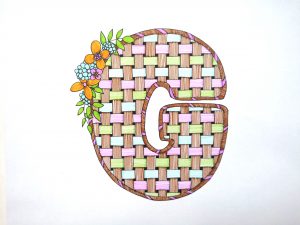 Basket weave hand lettering tutorial for Spring and Easter plus florals and monogram www.KellyCreates.ca