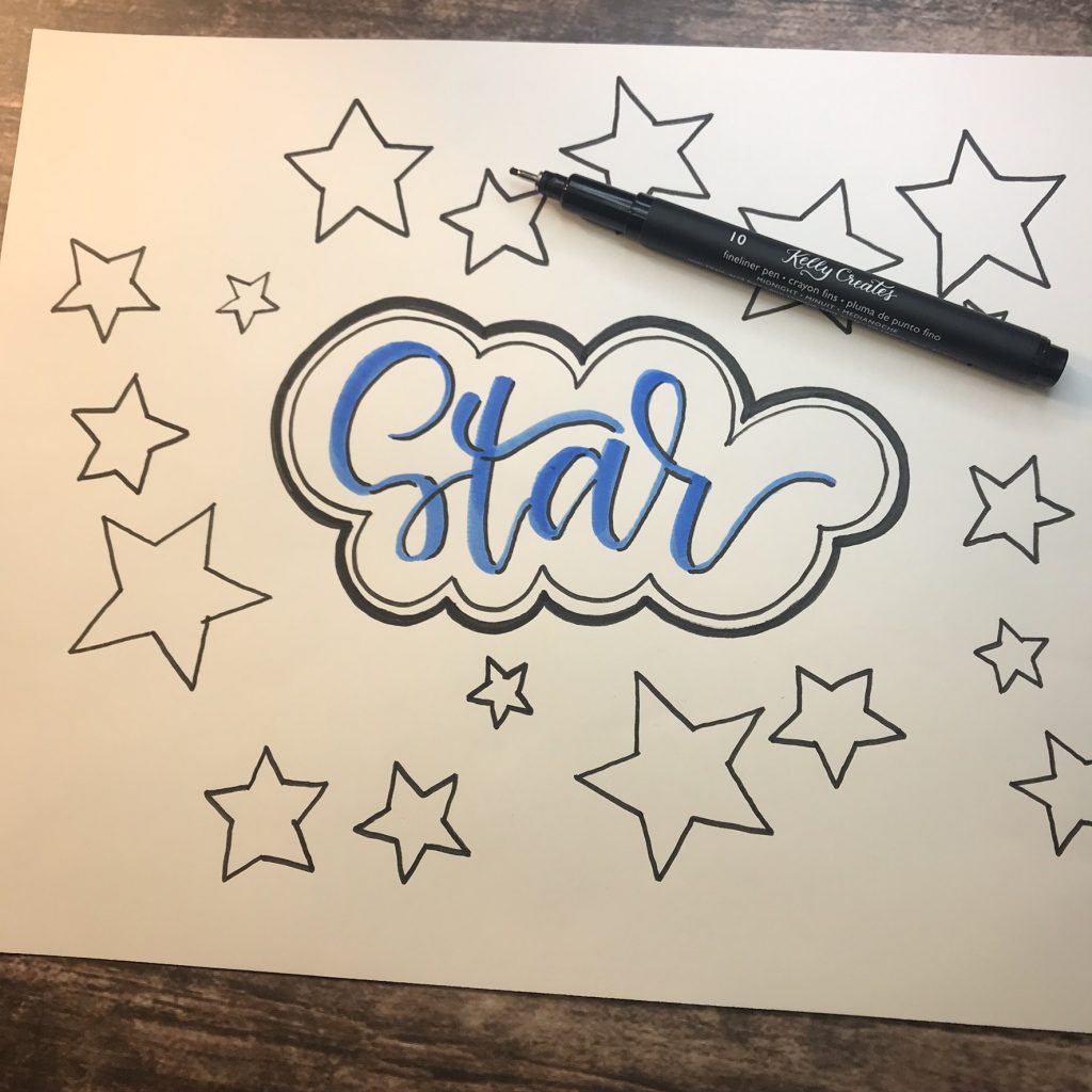 Awesome super hero star lettering template tutorial with free printable www.KellyCreates.ca