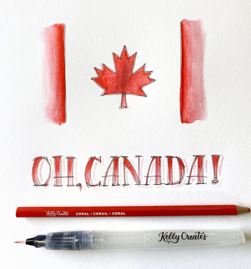 Using watercolor pencils and a water brush www.kellycreates.ca