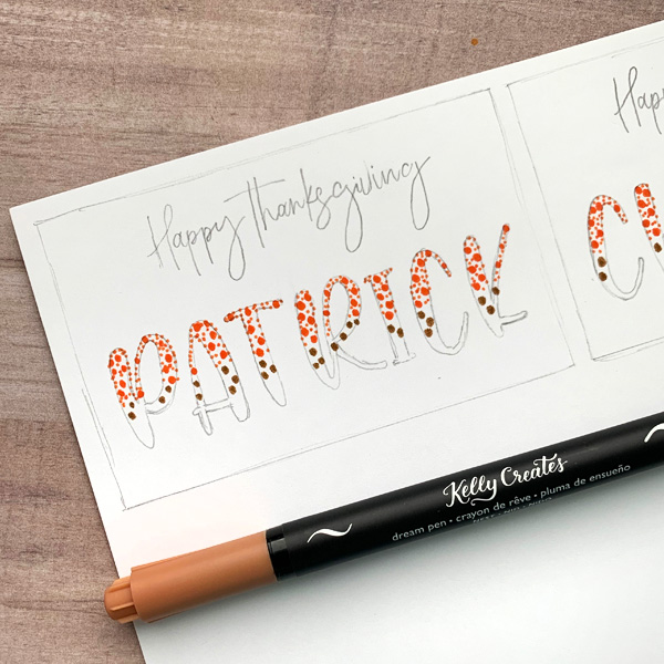 Thanksgiving place card diy with hand lettering and free printable www.kellycreates.ca