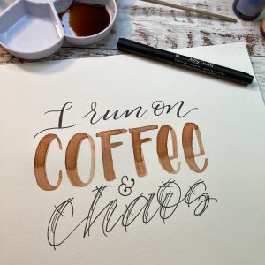 free hand lettering coffee home decor design with printable template www.kellycreates.ca