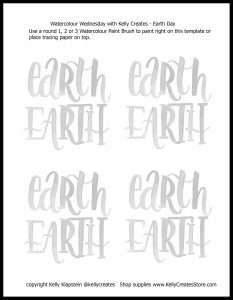 earth day free printable template for lettering www.kellycreates.ca