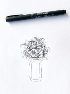 how to draw vases for dried flowers illustrations on cards and journals www.kellycreates.ca